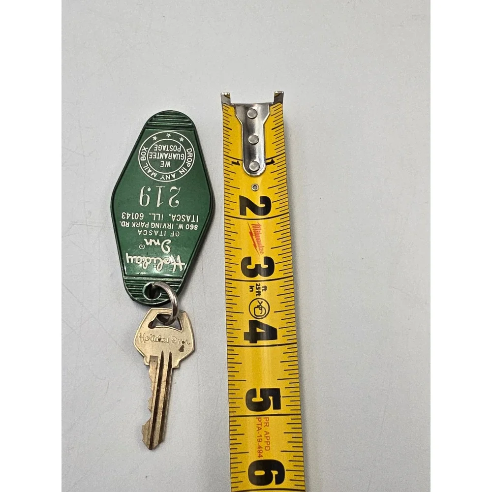 Vintage Holiday Inn Itasca IL Hotel Room Key Fob 219 Chicago West Illinois Retro